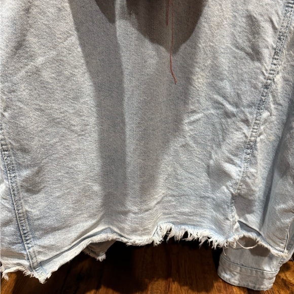 Free People Baja Mixed Media Hooded denim Jacket - Picture 9 of 11